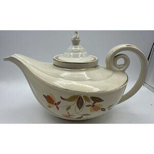 Aladdin Tea Pot Hall Autumn Leaf with Lid and Infuser Vintage MCM